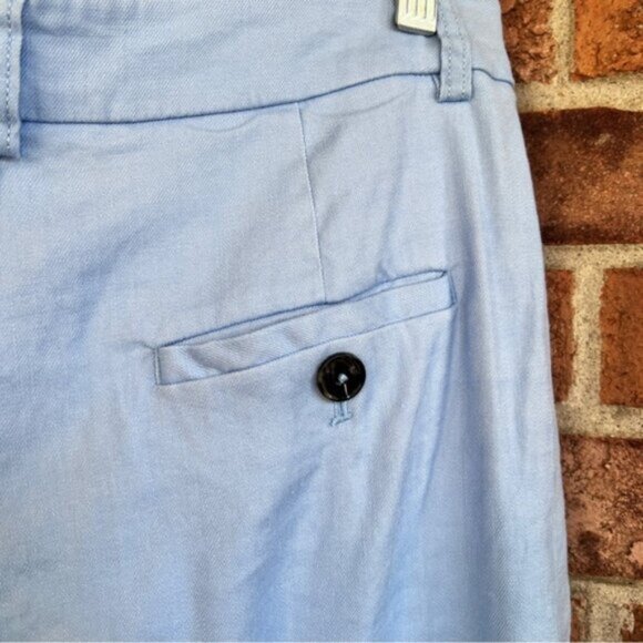 Anthropologie New Maeve Avery Pleated Trouser Shorts Linen Blend Light Blue - Picture 6 of 15